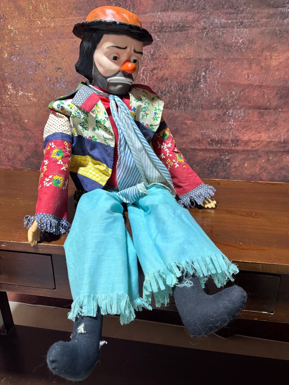 Vintage Emmett Kelly Ventriloquist Hobo Dummy – 30” Working Clown